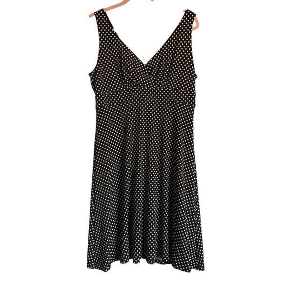 Vintage‎ 90's Ronnie Nicole Sz 12 Polka Dot A Line Dress Stretch Flowy Feminine - Picture 1 of 10